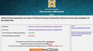 National Overseas Scholarship Karnataka