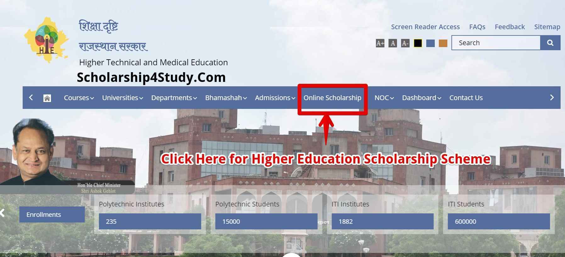 Higher Education Scholarship Rajasthan