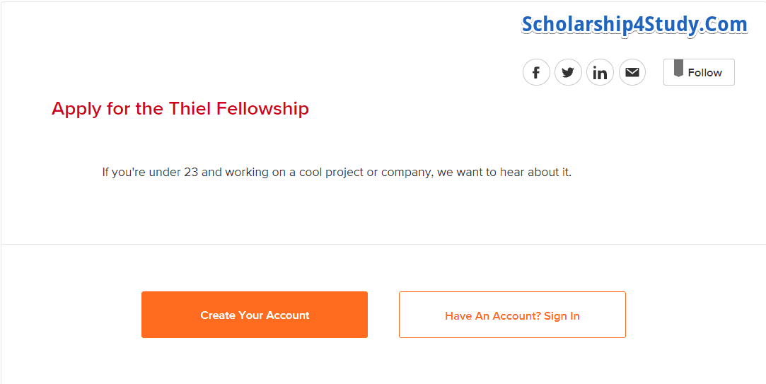 Thiel Fellowship Foundation Application