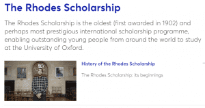  Rhodes Scholarship 2020-21