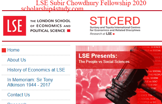 LSE Subir Chowdhury Fellowship 2020
