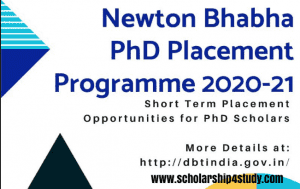 Newton Bhabha Ph.D. Placements Programme 2020-21
